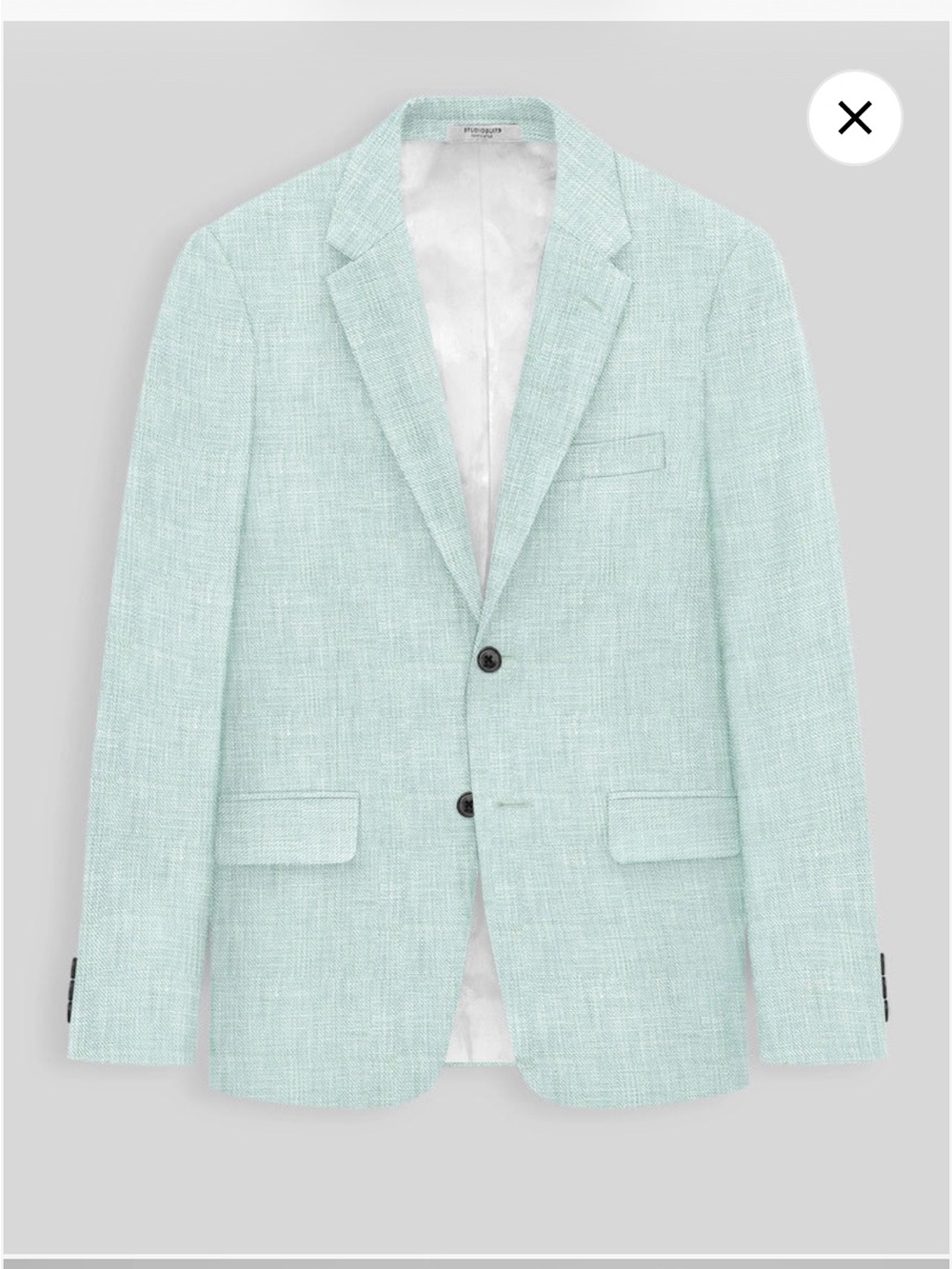 Men's Mint Textured Two-Button Blazer